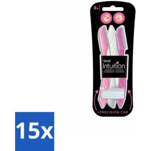15 x Wilkinson Intuition - Navulmesjes - Wenkbrauw Shaper - Precisie - 3 mesjes - Wenkbrauw Shaper - Wenkbrauw Verwijderen - Haartjes Verwijderen - Exfoliatie - Huid Exfoliatie