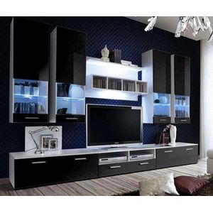 Alfa II - TV Meubel - Led - Wit - Zwart - 300 cm, Maxi Maja