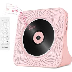 Draagbare Bluetooth CD-speler met FM-radio, USB en AUX - Roze