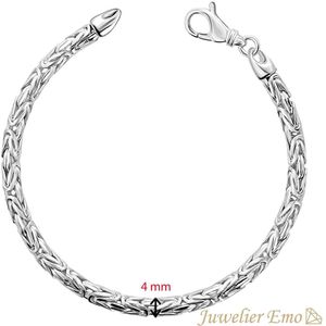 Armband Zilver – Ronde Koningsarmband Zilver – Dikte 4 mm – Lengte 17 CM - LARGE