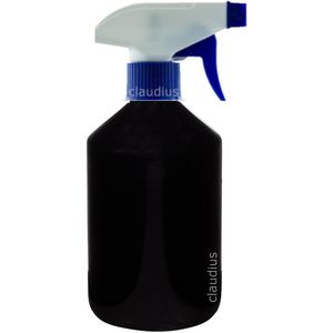 Lege Plastic Fles 500 ml zwart met Blauwe spraykop - set van 10 stuks - navulbaar - leeg
