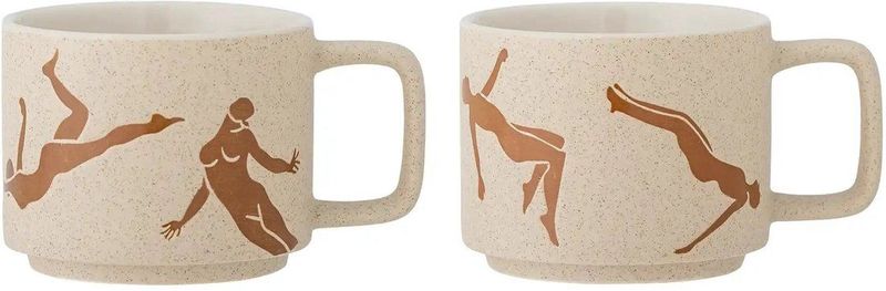 Bloomingville - Harlow - Mok - Bruin - 250 ml - 2 stuks