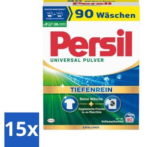 15 x Persil Universal - Waspoeder - Witte Was - 90 Wasbeurten - Hygiënische Was - Wasverzachter - Wasmiddel - Wasformule