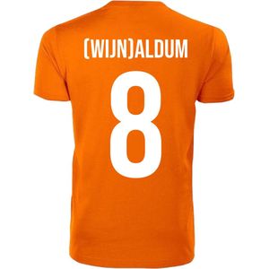 Oranje T-shirt - (Wijn)aldum - Koningsdag - EK - WK - Voetbal - Sport - Unisex - Maat XXL