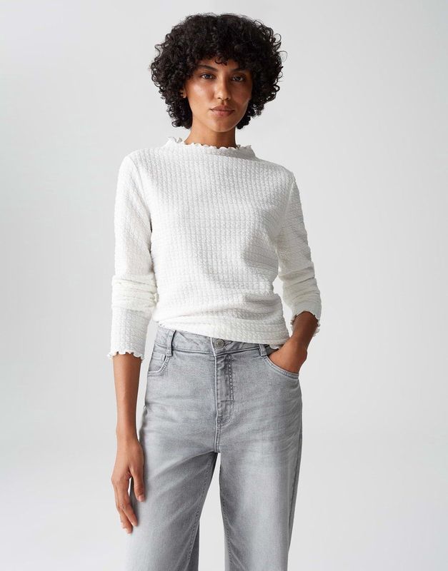 Opus - Sirken - T-shirt - Off-white - Lange Mouwen