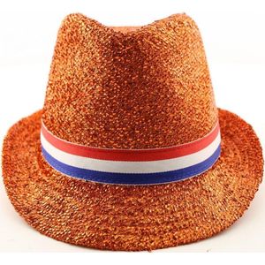 2x Oranje Hoed - Glitter - Nederlandse Vlag - Voetbal - Nederlands elftal -Oranje Leeuwinnen - Feesthoed - Voordeelverpakking 2 stuks