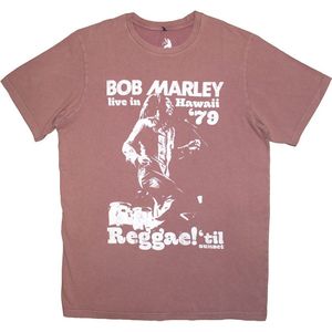Bob Marley - Hawaii Heren T-shirt - S - Rood