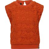 Looxs Revolution Open Lace Top Tops & T-shirts Meisjes - Shirt - Oranje - Maat 128