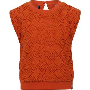 Looxs Revolution Open Lace Top Tops & T-shirts Meisjes - Shirt - Oranje - Maat 128