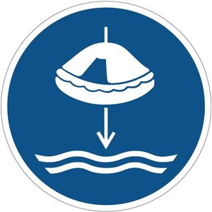 Reddingsvlot laten zakken gebodsbord - M040 - Dibond - 15 cm