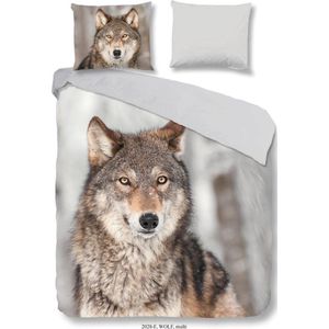 Good Morning Wolf - Flanel - Dekbedovertrek - Eenpersoons - 140x200/220 cm - Multi