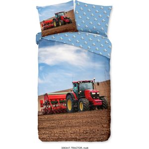 Good Morning Kinderdekbedovertrek ""tractor"" - Multi - (140x200/220 cm) - Katoen Flanel