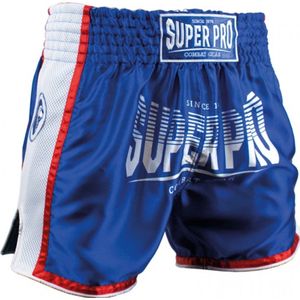 Super Pro Stripes Kickboks broekje Blauw/Wit/Rood - S