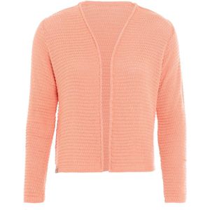 Knit Factory Isa Gebreid Vest - Gebreide dames cardigan - Dames zomervest - Kort vest op heuphoogte - Damesvest gemaakt uit 50% katoen en 50% acryl - Apricot - 36/38