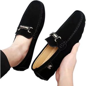 Bovista Loafers Heren - Met Hak - Herenschoenen - Instappers - Zwart - Maat 39.5