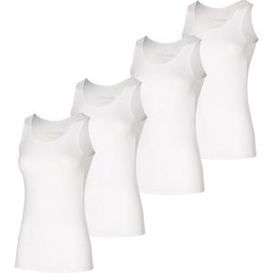 Apollo Singlet Dames Bamboo - Wit onderhemd dames - 4 stuks -Maat S