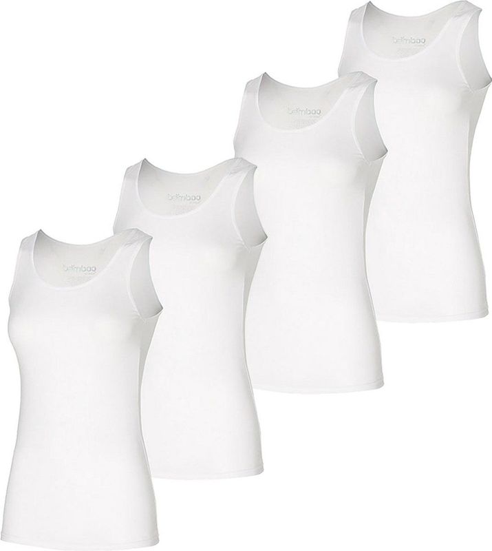 Apollo Singlet Dames Bamboo - Wit onderhemd dames - 4 stuks -Maat S