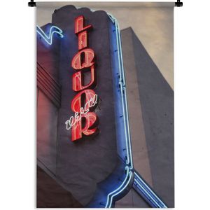Wandkleed Art Deco architectuur - Neon letters in Art Deco-stijl Wandkleed katoen 120x180 cm - Wandtapijt met foto XXL / Groot formaat!