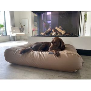 Dog's Companion - Hondenkussen / Hondenbed taupe leather look - L - 115x85cm