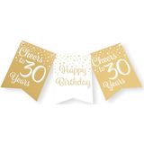 Paperdreams Vlaggenlijn 30 jaar - verjaardag slinger - karton - wit/goud - 600 cm
