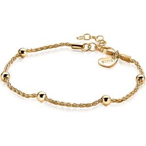 ZINZI zilveren fantasie armband geel verguld 17,5-20,5cm ZIA1128G