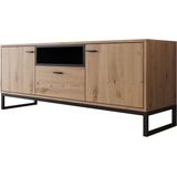 Meubella - TV-Meubel Ozzy - Eiken - Zwart - 135 cm