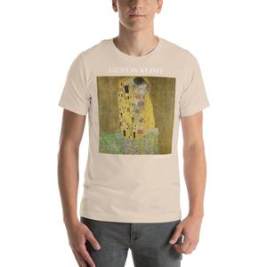Famous Piece - Kunst T-shirt - Gustav Klimt 'The Kiss' - Unisex - Crème - XS