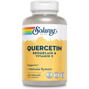 SOLARAY Quercetin with Bromelain and Vitamin C - Immune Support Supplement - Antioxidant and Heart Health Complex with Quercetin 500mg and 1235mg VIT C - Vegan, 60-Day Guarantee, 60 Serv, 120 VegCaps