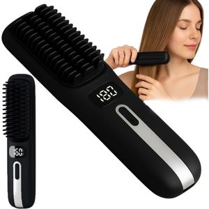 Elektrische ionische haarborstel met led-temperatuurregeling
