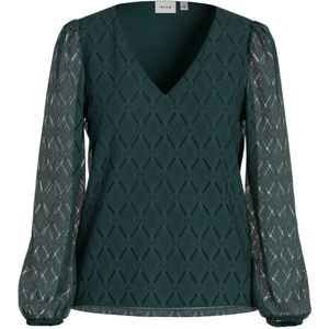 Vila - Vifero V-neck Top - Zwart - T-shirt - Dames