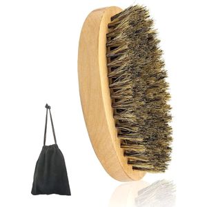 Houten baardborstel - dagelijks gebruik - inclusief opbergzak
