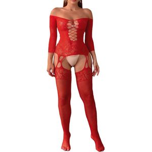 Vrouwen Sexy Bodysuit Visnet Bodystocking Nachtkleding