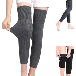 1 Paar kniebeschermers - kniekousen - Beenondersteuning en warmte - Winterverwarming - Lang - Kniebeschermers voor fietsen, skiën en hardlopen - Verdikte kniebeschermers - Maat L - voor gewicht 100-130