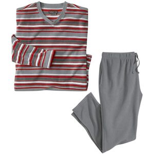 ATLAS FOR MEN - Gestreepte fleecepyjama - Heren - Verkrijgbaar in grote maten - XL