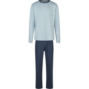 Phil & Co - Heren Pyjama Set - Lichtblauw Gestreept/Donkerblauw - Interlock