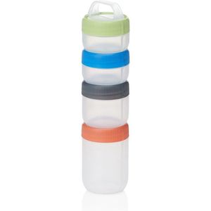 HumanGear - Stax - Small - Clear/Spectrum - Starter 4-pack - opbergdoos - stapelbaar - lichtgewicht