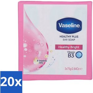 Vaseline - Healthy Bright - Zeeptablet - Reinigend & Verzorgend - 3x75 ml - Bulkverpakking - 20 stuks