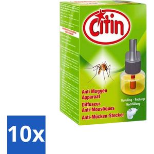 Citin Navulling Anti-Muggenstekker - Diffuseur - Bescherming tot 45 Nachten - Bulkverpakking - 10 stuks