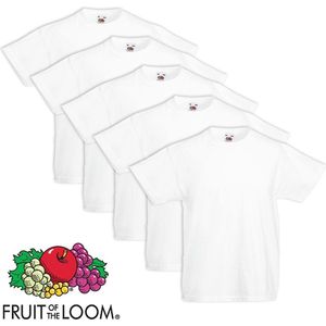 Fruit of the Loom T-shirt kinderen maat 164 100% katoen 5 stuks (wit)