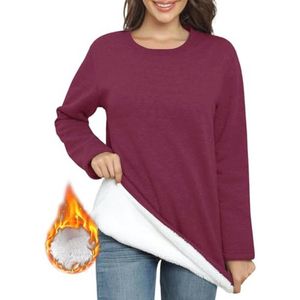 Dames fleece sweatshirt met Sherpa voering - Warme ronde hals trui voor winter casual look