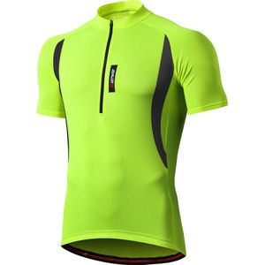 MEETYOO Herenfietsshirts Vochtafvoerend Korte mouwen Snel Fietsshirt Heren - Korte Mouwen - Wielershirt - Cycling ComfortFit Comfort Wielrenshirt Met 3 zakken en reflecterende strips-Groente-XL