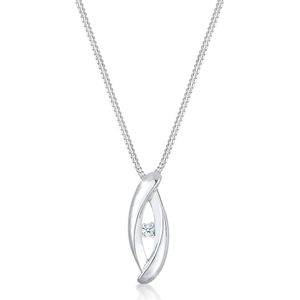 Elli PREMIUM Dames Halsketting Infinity hanger diamant (0,03 ct.) in 925 sterling zilver