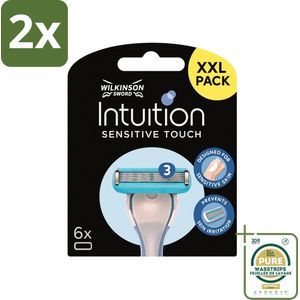 Wilkinson - Navulmesjes Intuition Sensitive Touch - Met Verzorgende Gel - 6 scheermesjes - Voordeelverpakking - 2 stuks - Scheermesjes - Gevoelige huid