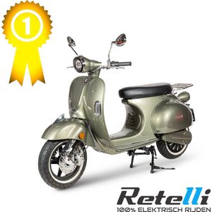 BEST GETEST - elektrische scooter - Retelli Vecchio Classico 24AH - [groen] - Brom/snor - retro - incl kenteken, tenaamstelling en rijklaar maken