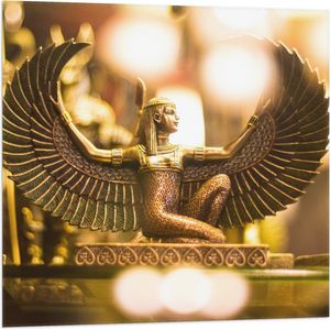 Vlag - Gouden Egyptisch Isis Beeldje - 80x80 cm Foto op Polyester Vlag