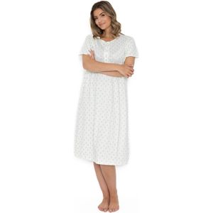 Cocodream - dames nachthemd 614805 met korte mouw - 100% katoen - groen - maat M