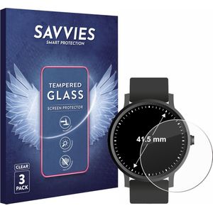 Savvies - Glas Screenprotector voor Horloges (Rond, ø: 41.5 mm) - Gehard Beschermglas 9H (3 Stuks)
