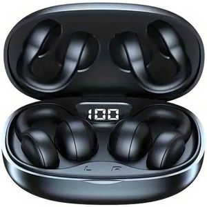 Draadloze Open Ear Koptelefoon - Ultralange Batterijduur voor Buitensport - Comfortabel voor Kleine Oren en met Bril - Sport Oorhangers - Zwart
