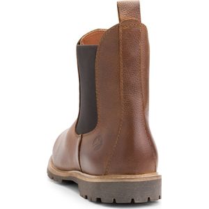 Travelin' Leikanger Heren Leren Chelsea boot - VIBRAM zool - Wol gevoerd - Cognac bruin leer