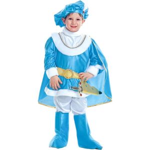 Widmann - Koning Prins & Adel Kostuum - Charmante Blauwe Prins Verenigd Koninkrijk - Jongen - Blauw, Wit / Beige - Maat 116 - Carnavalskleding - Verkleedkleding